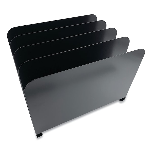 Huron Steel Vertical File Organizer, 4 Sec, Letter, 11 x 11 x 7.75, Black HASZ0147